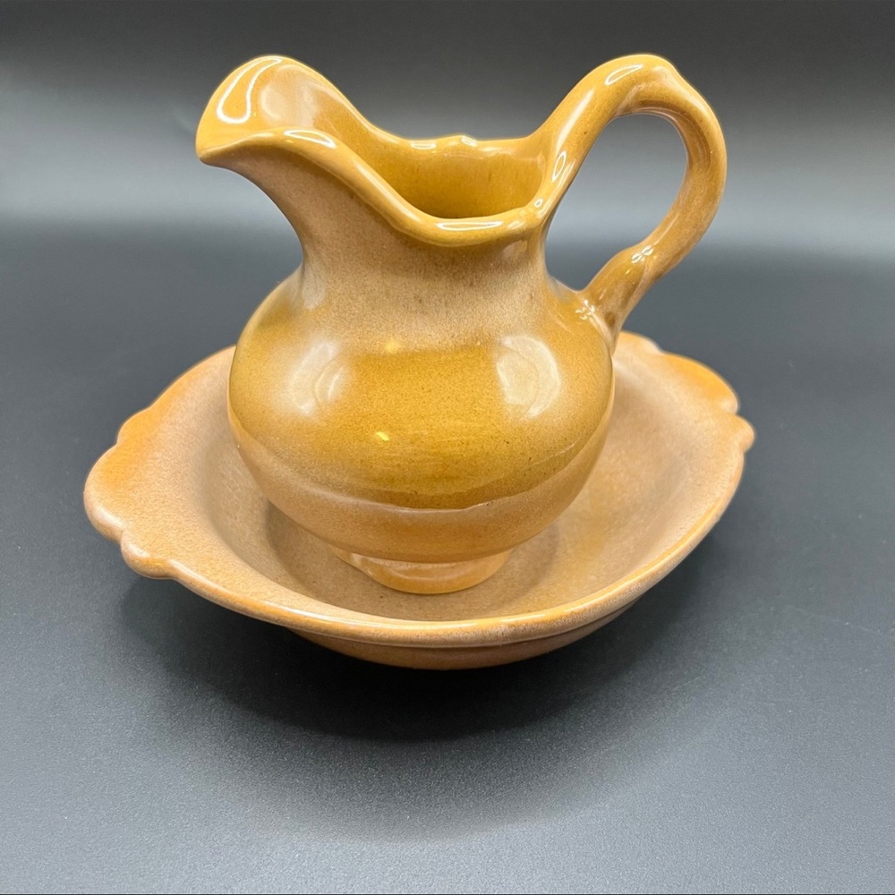 Vintage Frankoma Pottery Pitcher & Basin
